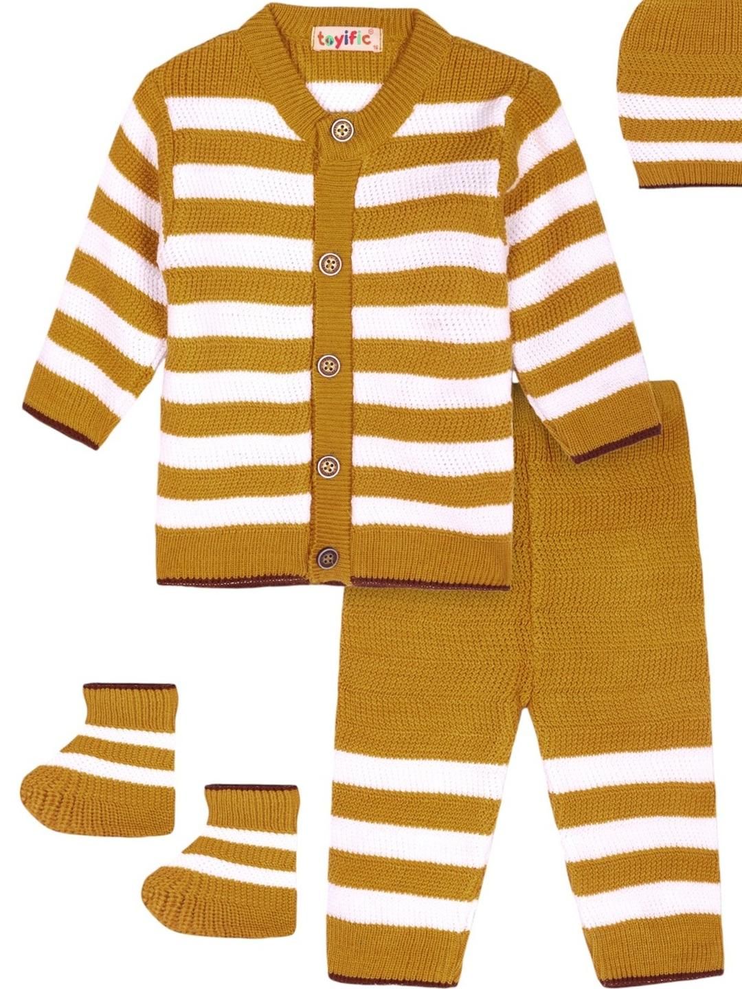 toyific Kids Woollen Sweaters Set With Booties & Cap-picture-15