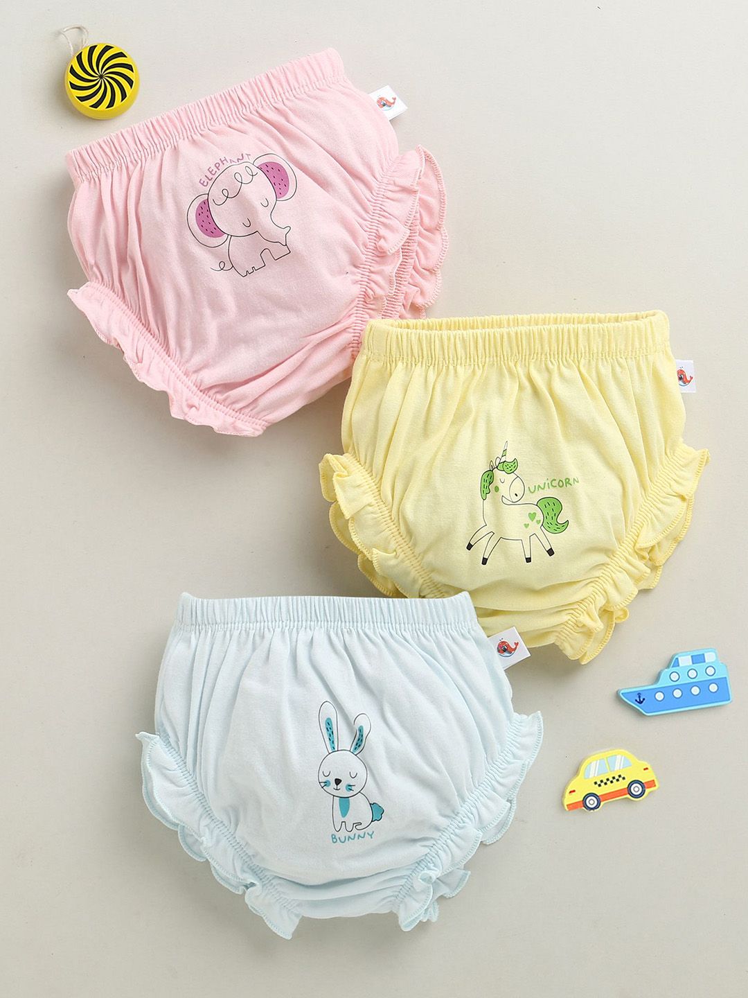 BUMZEE Girls Pack Of 3 Printed Basic Briefs Peb10635-picture-31