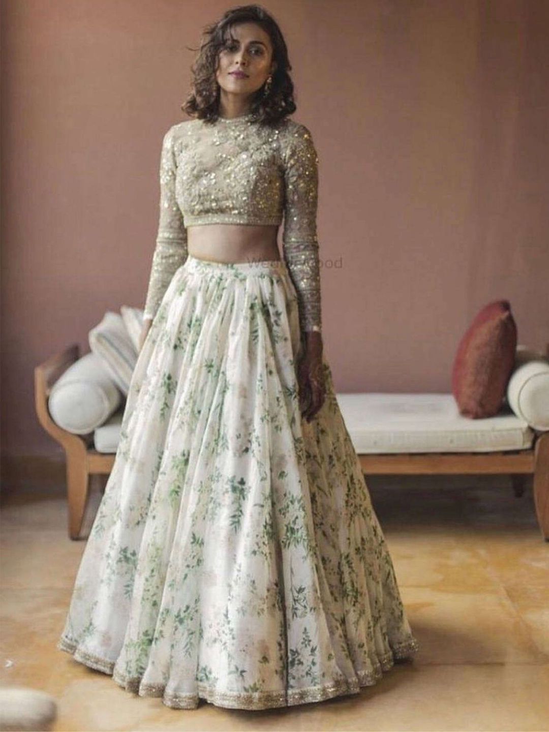 ODETTE Embroidered Thread Work Semi-Stitched Lehenga & Unstitched Blouse With Dupatta-image-41