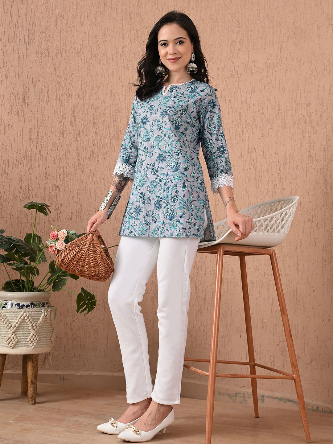 Anouk Rustic Women Floral Printed Pure Cotton Kurti-picture-49