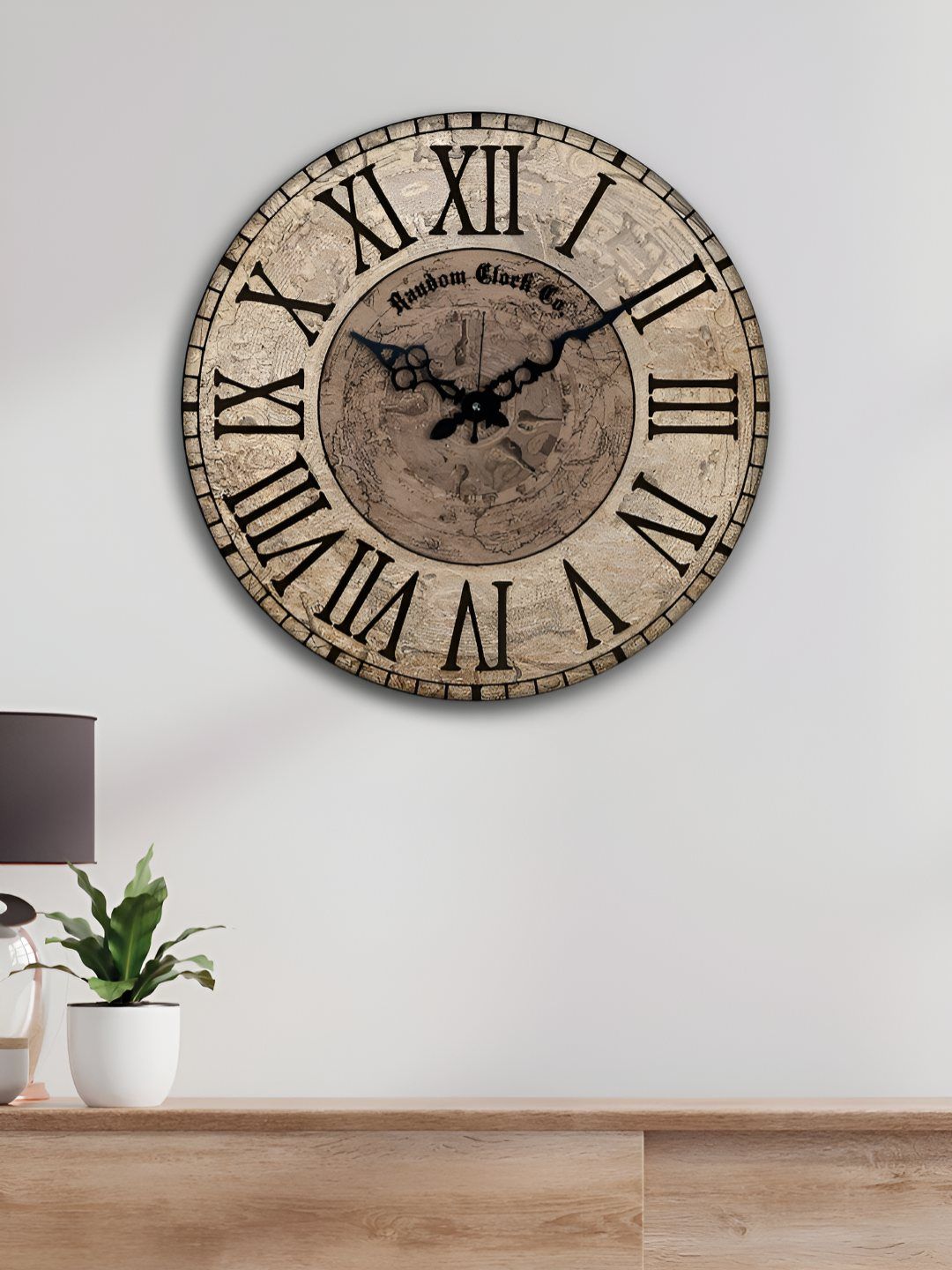 RANDOM Brown & Black Abstract Printed Analogue Contemporary Silent Wall Clock-picture-40