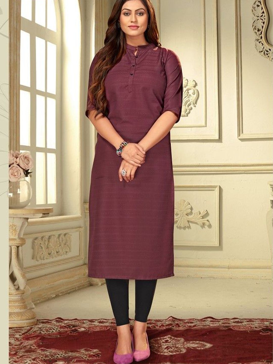 FASHION GALLERIA Women Solid Festive Straight Kurta-picture-33