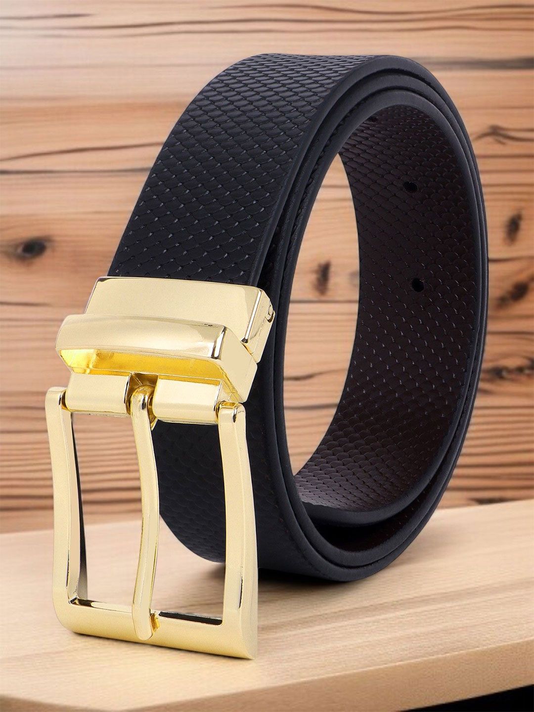 The Roadster Lifestyle Co. Men Leather Textured Belt-picture-17