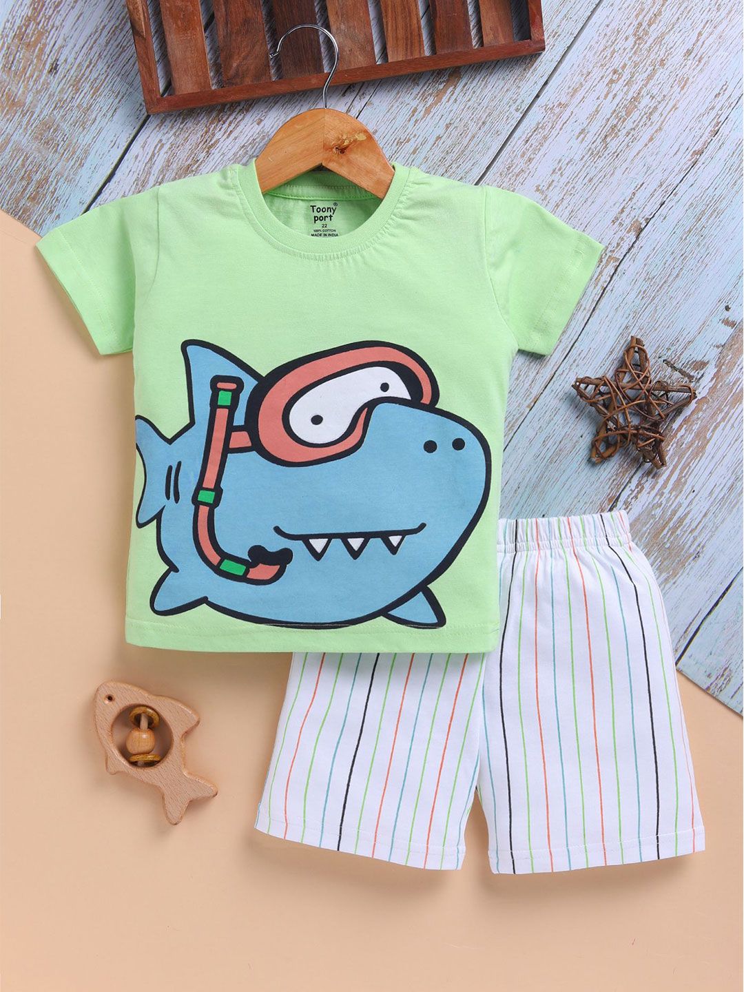 Toonyport Boys Printed Pure Cotton T-Shirt With Shorts-picture-44