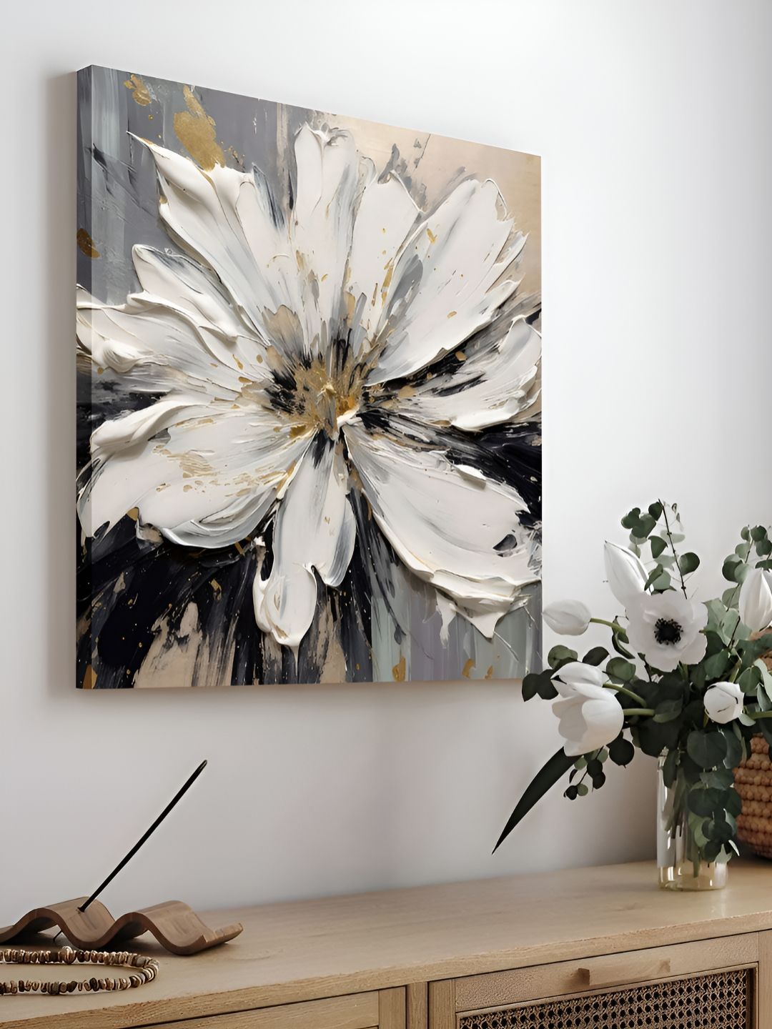 Art Street Grey & White Floral Canvas Wall Art-image-34