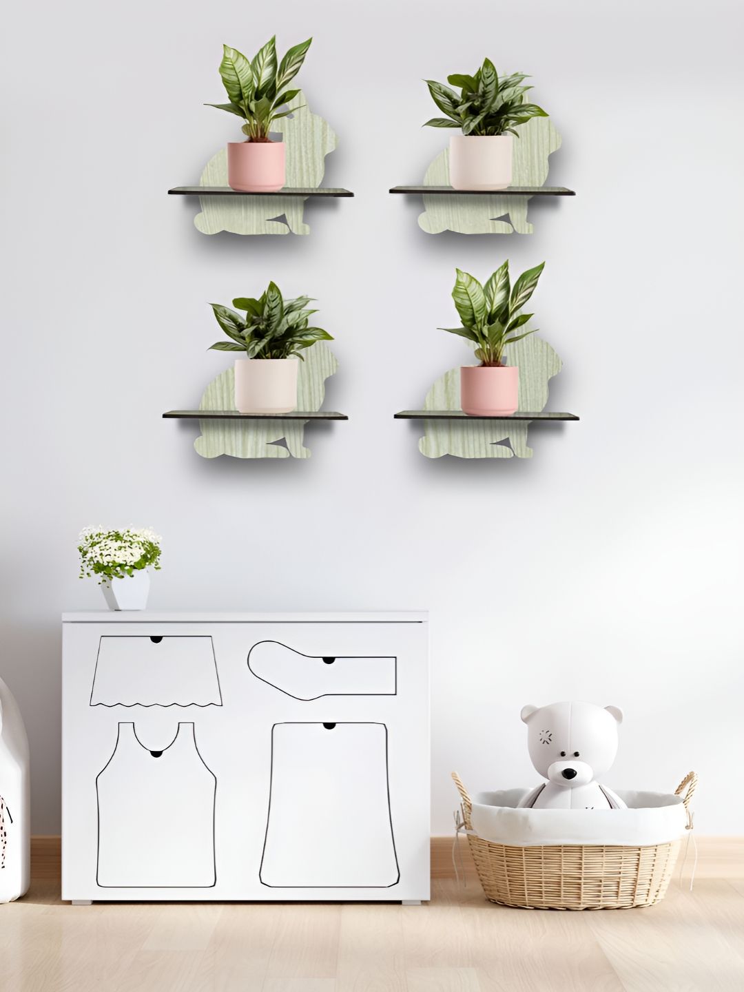 OLIVE TREE Black & Cream 4 Pieces Planter Stands-image-48