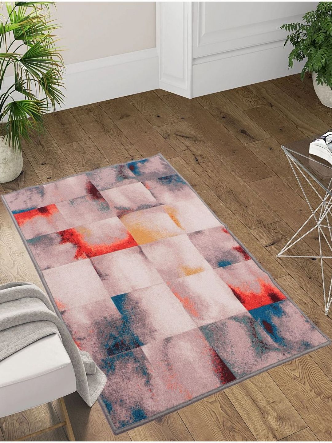 MODEFE Red Abstract Anti-Skid Nylon Carpet-picture-23