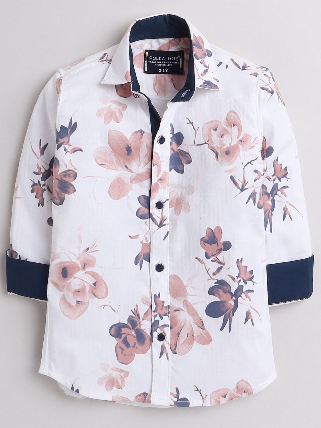 Polka Tots Boys Floral Printed Pure Cotton Regular Fit Casual Shirt-picture-27