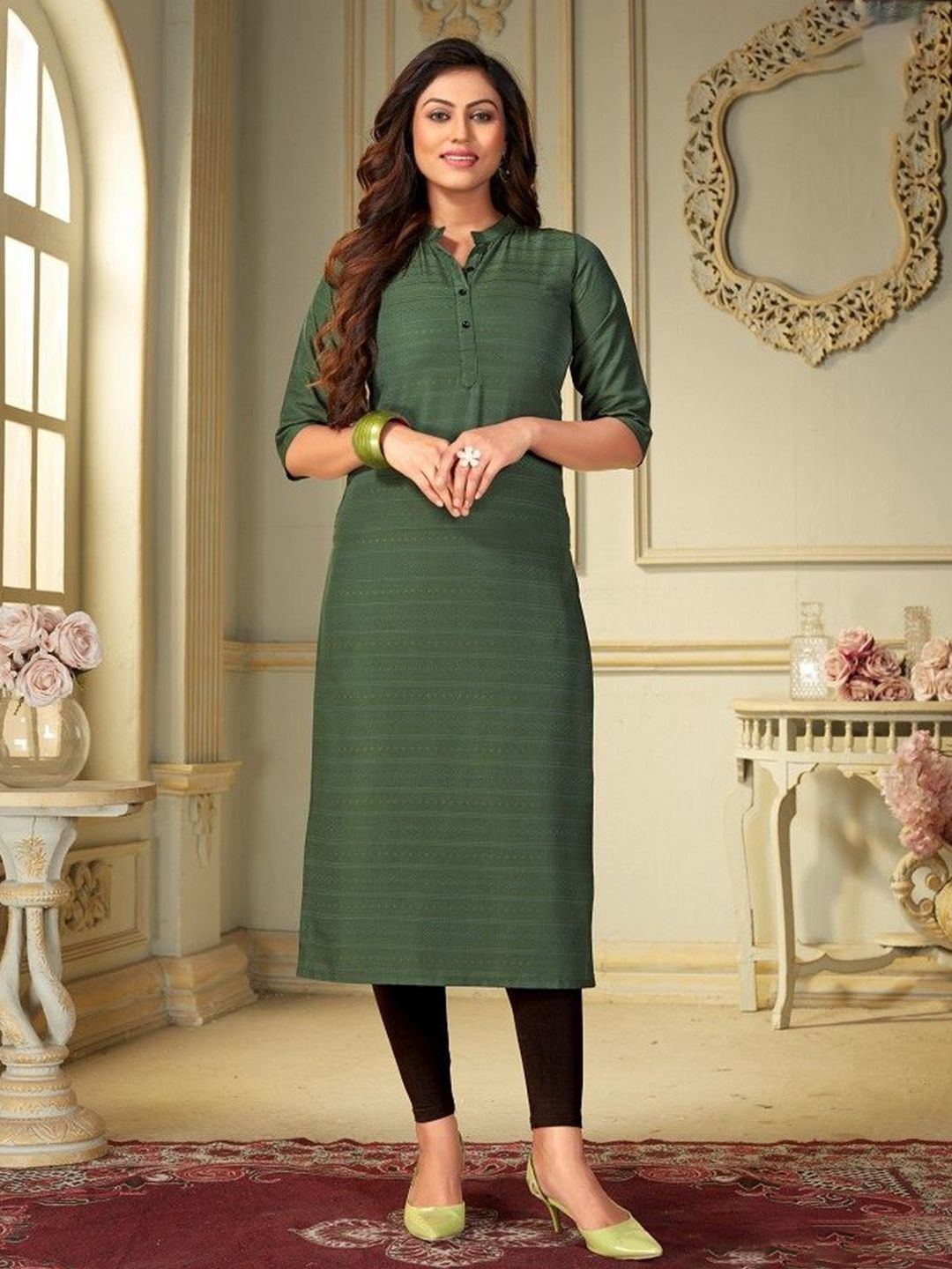 FASHION GALLERIA Women Geometric Kurta-image-2