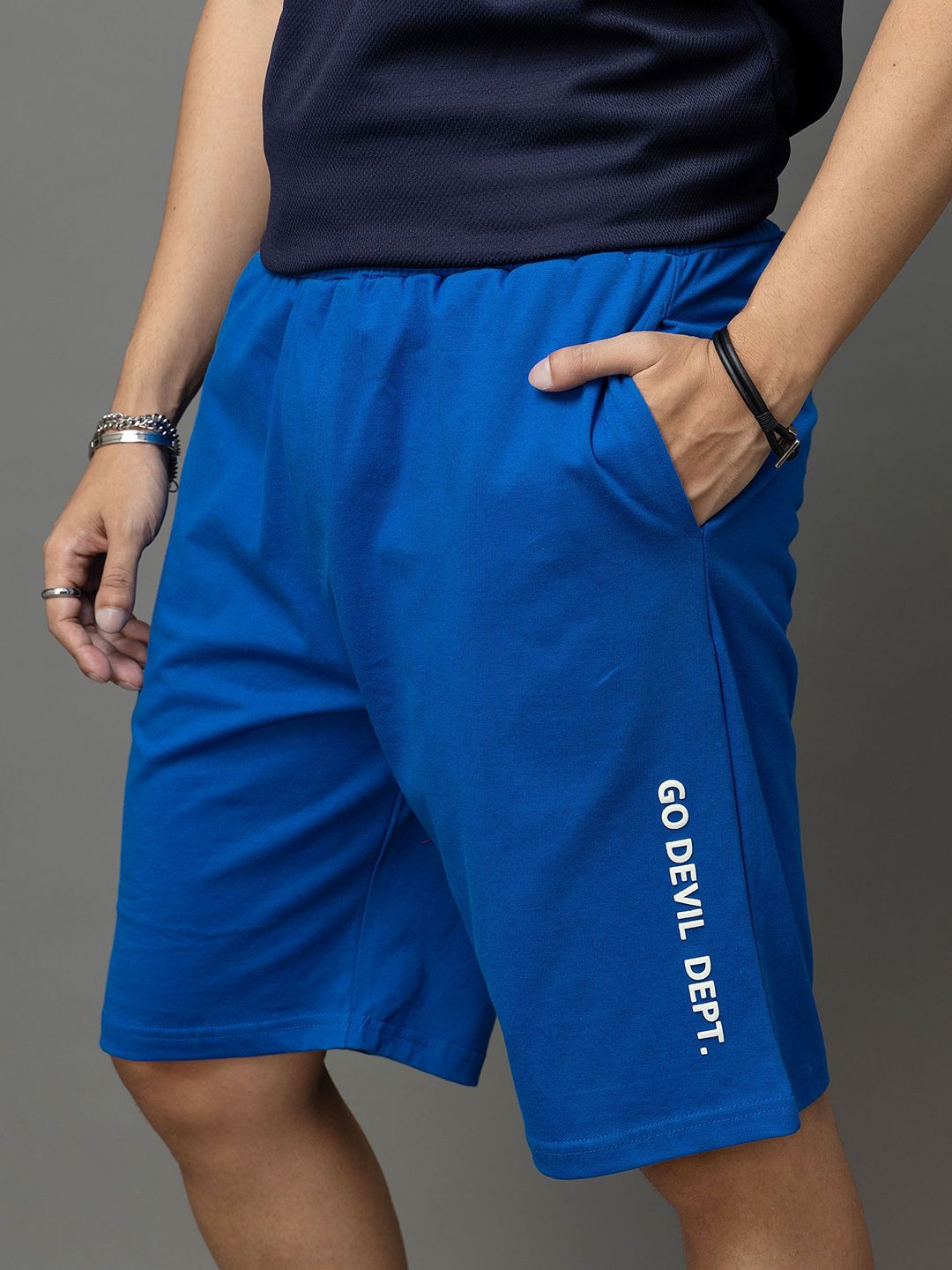 GO DEVIL Printed Blue Casual Shorts For Men-picture-14