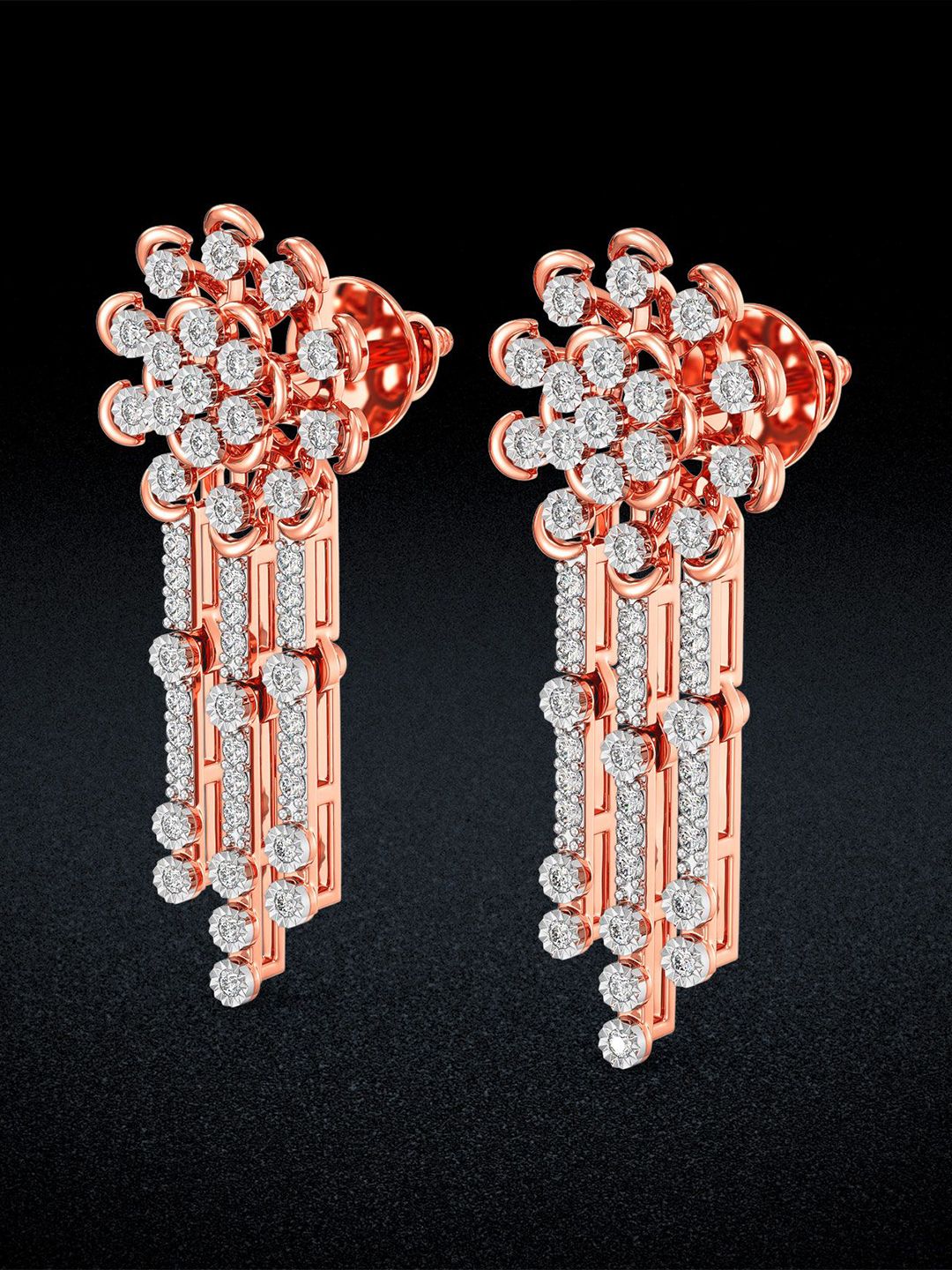 Joyalukkas Classic Blossom Diamond Earrings -5.3 gm-picture-20