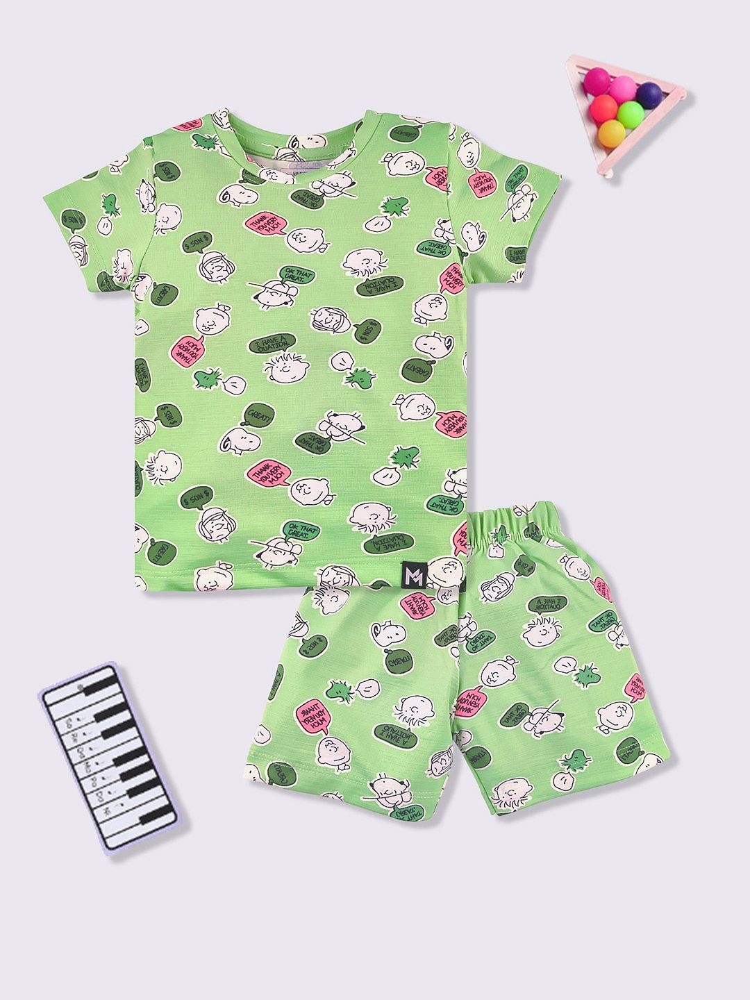 YK X Minute Mirth Infant Girls Peanuts Printed Top with Shorts-picture-16