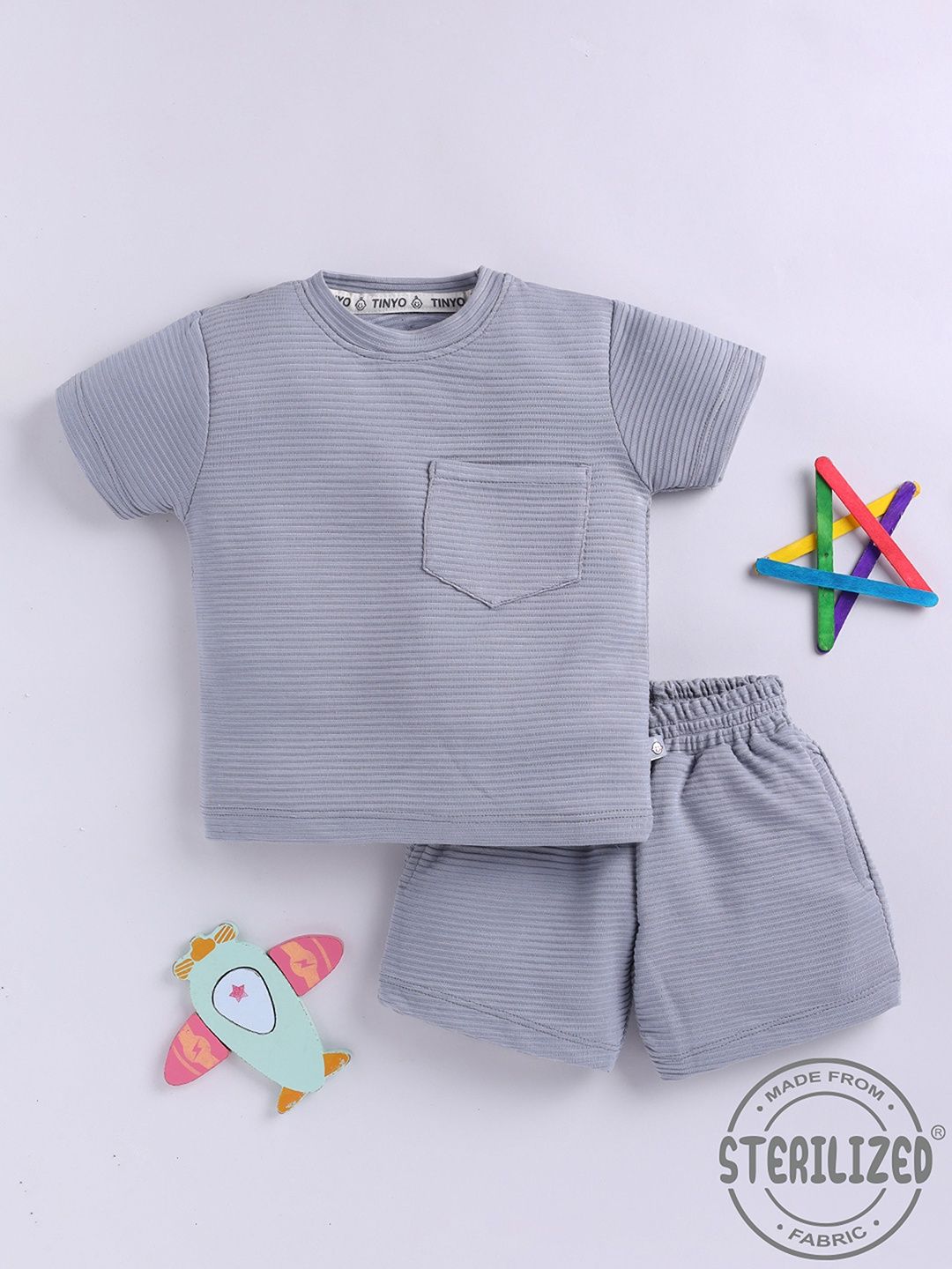 YK X Tinyo Boys Ribbed T-shirt with Shorts-picture-29