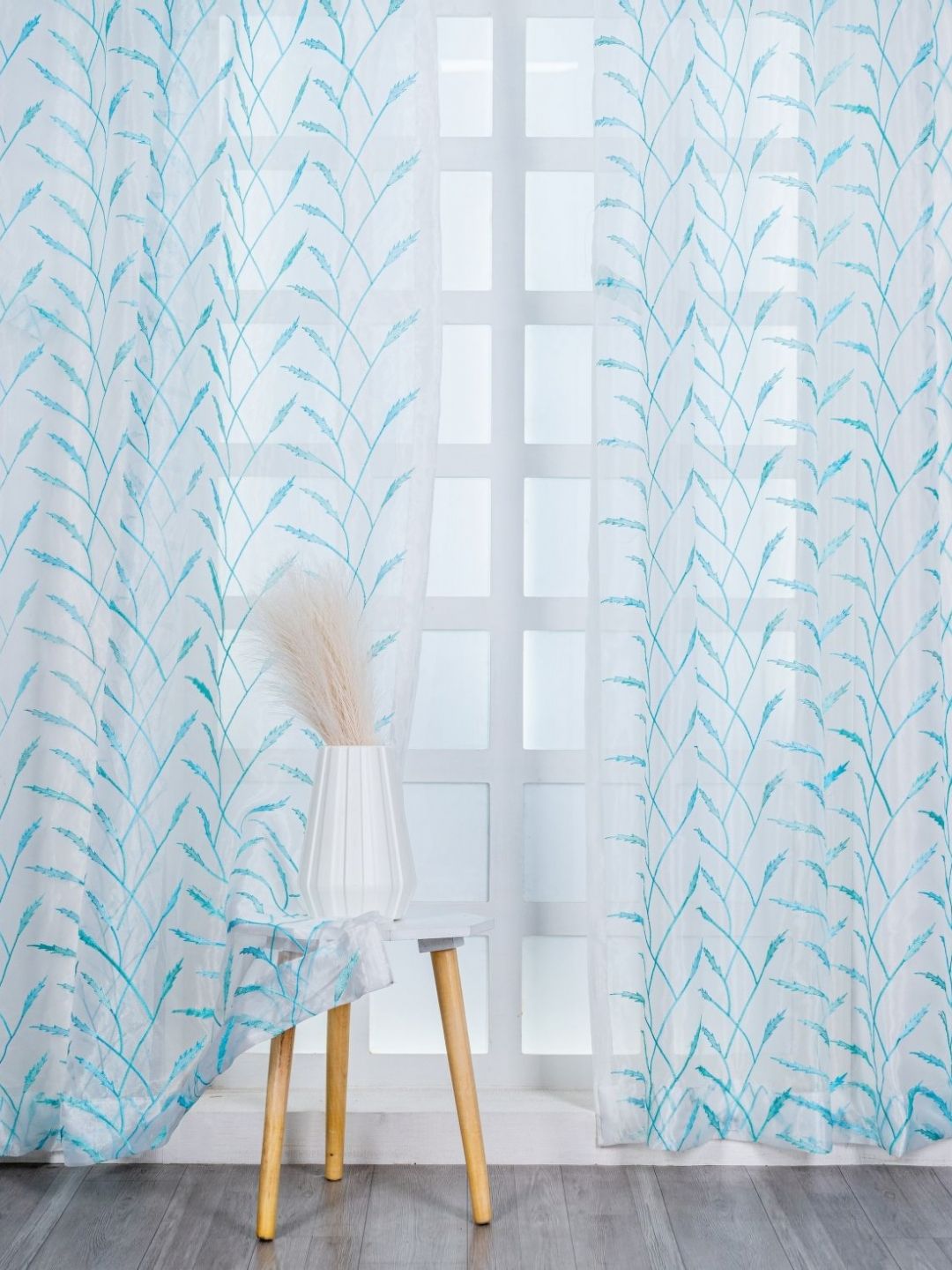 Parda Online Set of 2 Embroidered Sheer Long Door Curtain-image-16