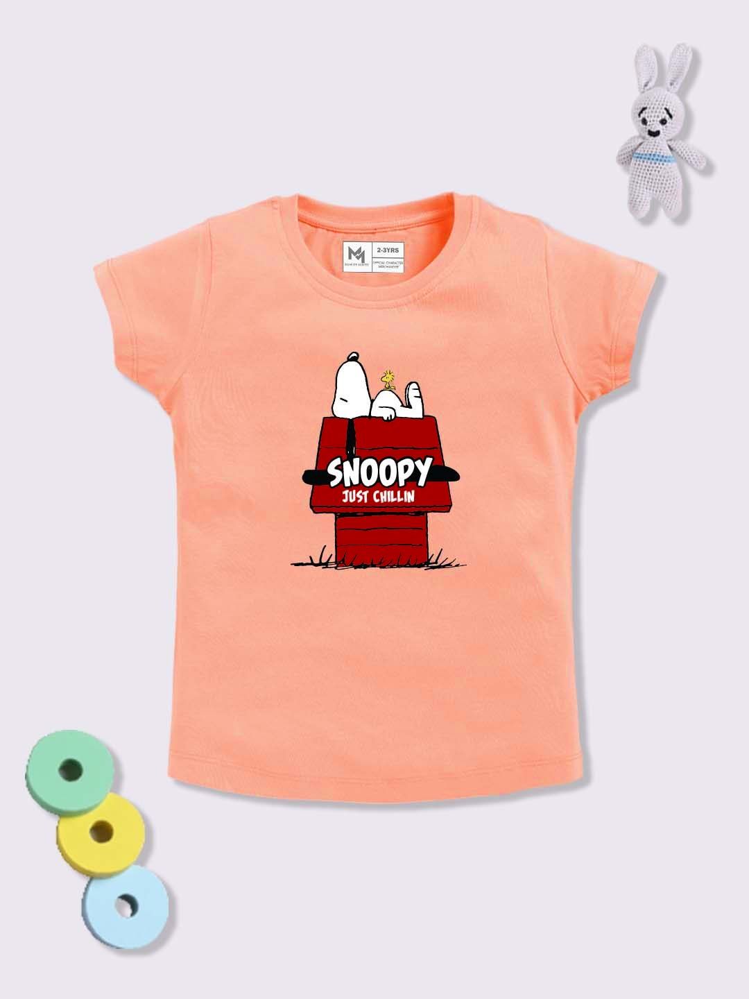 YK X Minute Mirth Girls Snoopy Printed Pure Cotton T-shirt-image-28