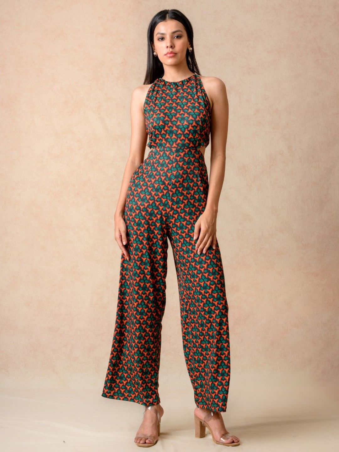 THETAA Women Printed Halter neck Basic Jumpsuit-picture-16