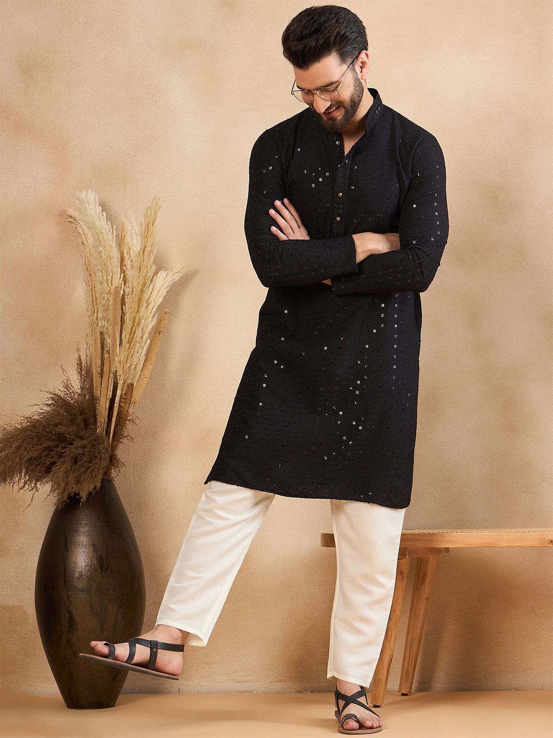 SWAGG INDIA Men Geometric Printed Festive Straight Kurta-picture-20