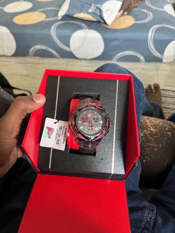 Ducati Orologio Cronografo Al Quarzo Unisex – Cinturino In Pelle, Nero E Oro Rosa, 49mm - 5