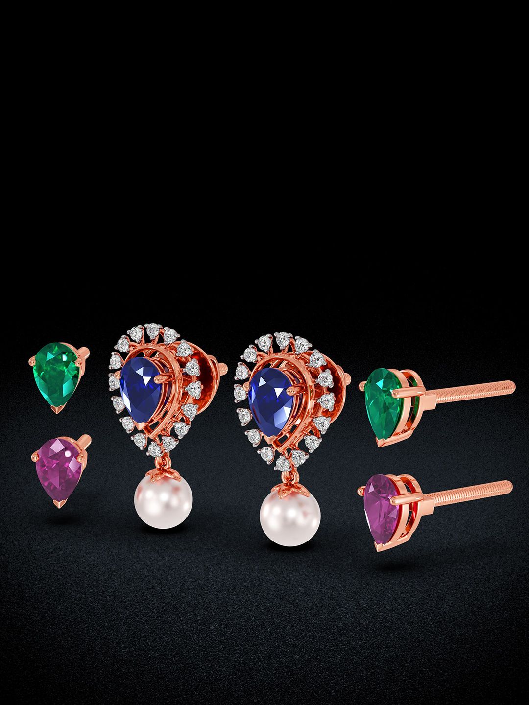 Joyalukkas Artistic Paisley Ensemble Diamond Earrings -6.73 gm-picture-19