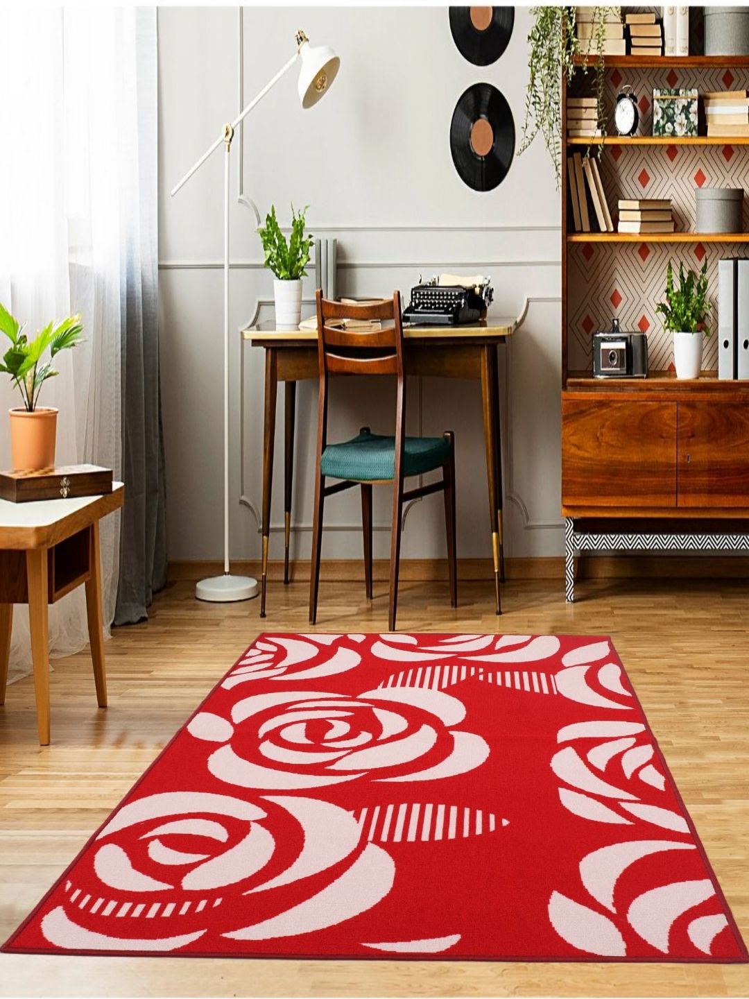 MODEFE Red Floral Anti-Skid Nylon Carpet-picture-10