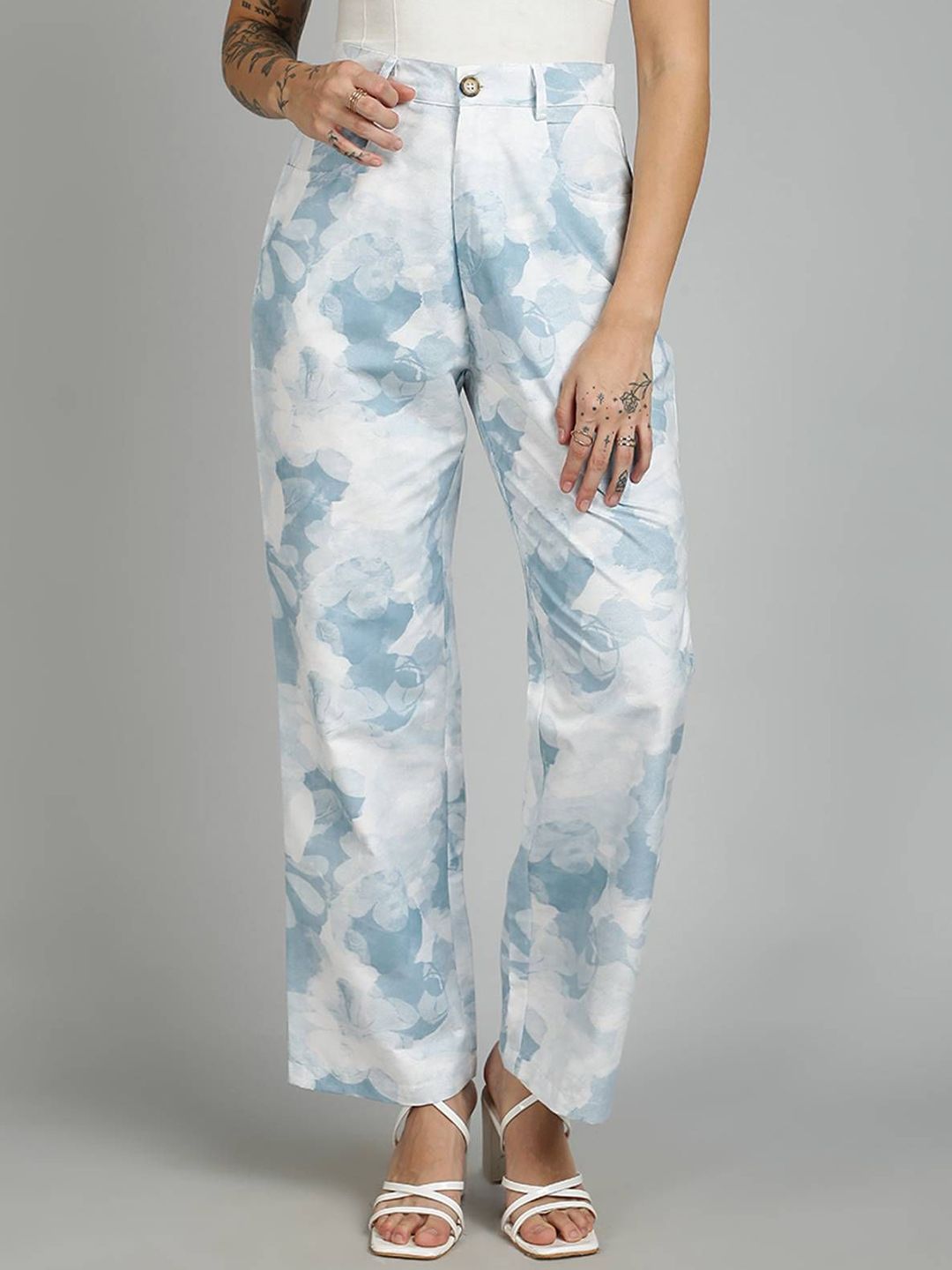 Stylecast X Kotty Women Floral Printed Regular Fit High-Rise Cotton Trousers-picture-16