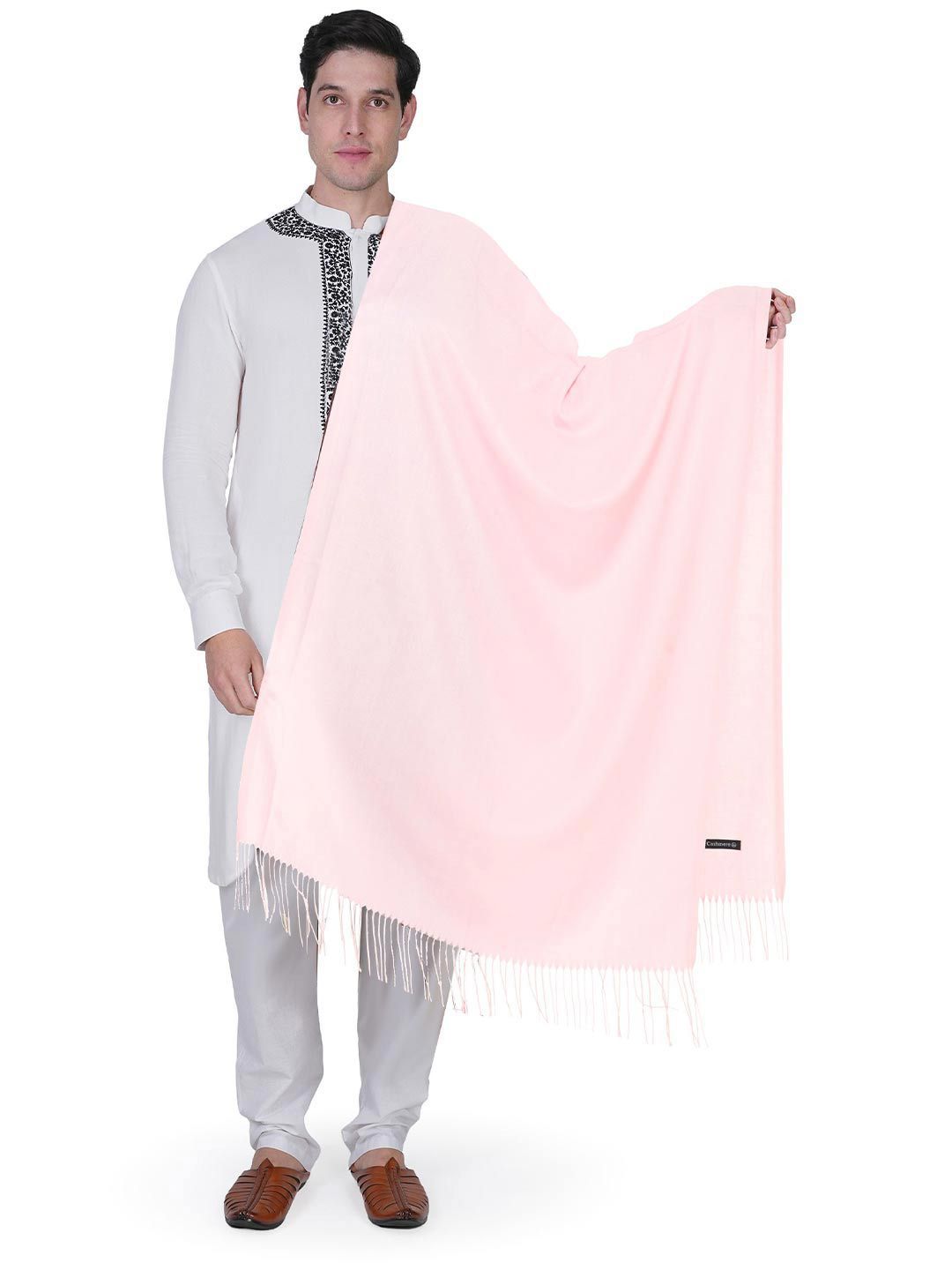 Manra Men Woollen Tasselled Border Stole-picture-31