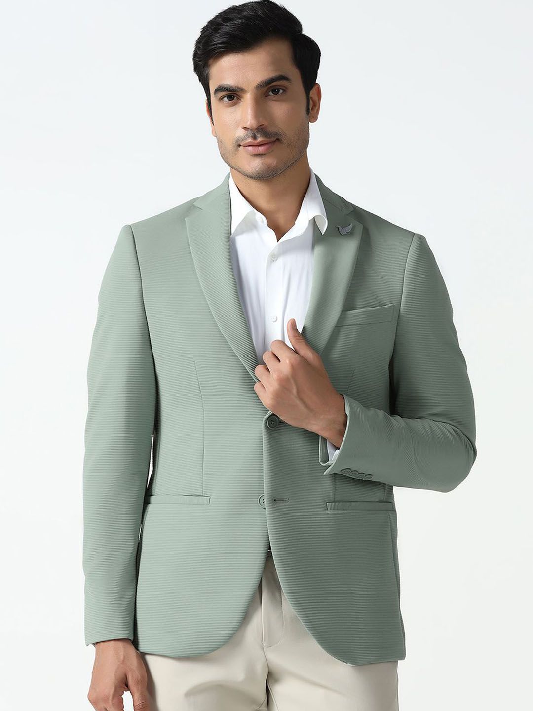 Blackberrys Notched Lapel Long Sleeve Single Breasted Blazer-picture-10