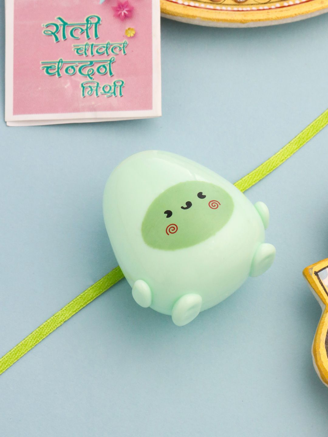 Sangria Kids Sharpener Design Thread Rakhi With Roli Chawal Chandan & Mishri-picture-26