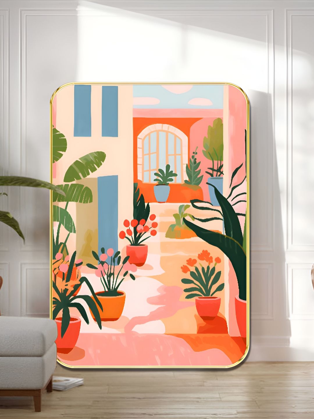 Myntra Elegant Homes Beige & Orange 1 Piece Wooden Mediterranean Patio Garden Wall Art-picture-14