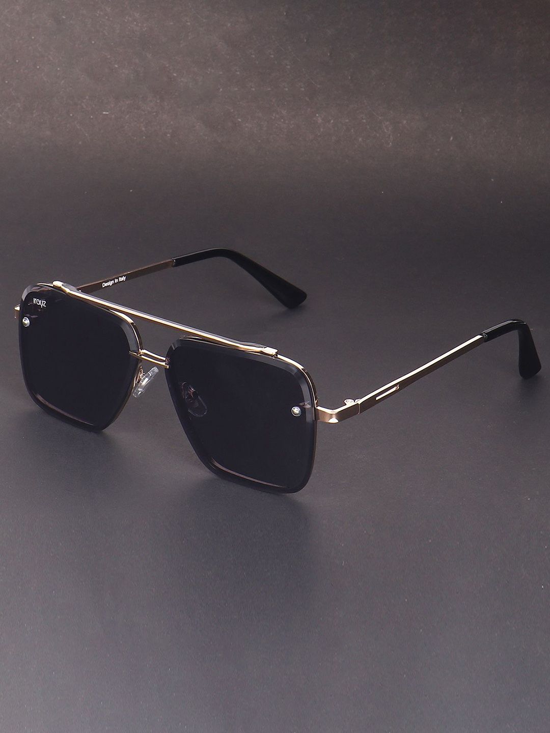 Irayz Unisex Black Lens & Gold-Toned Square Sunglasses with-picture-26