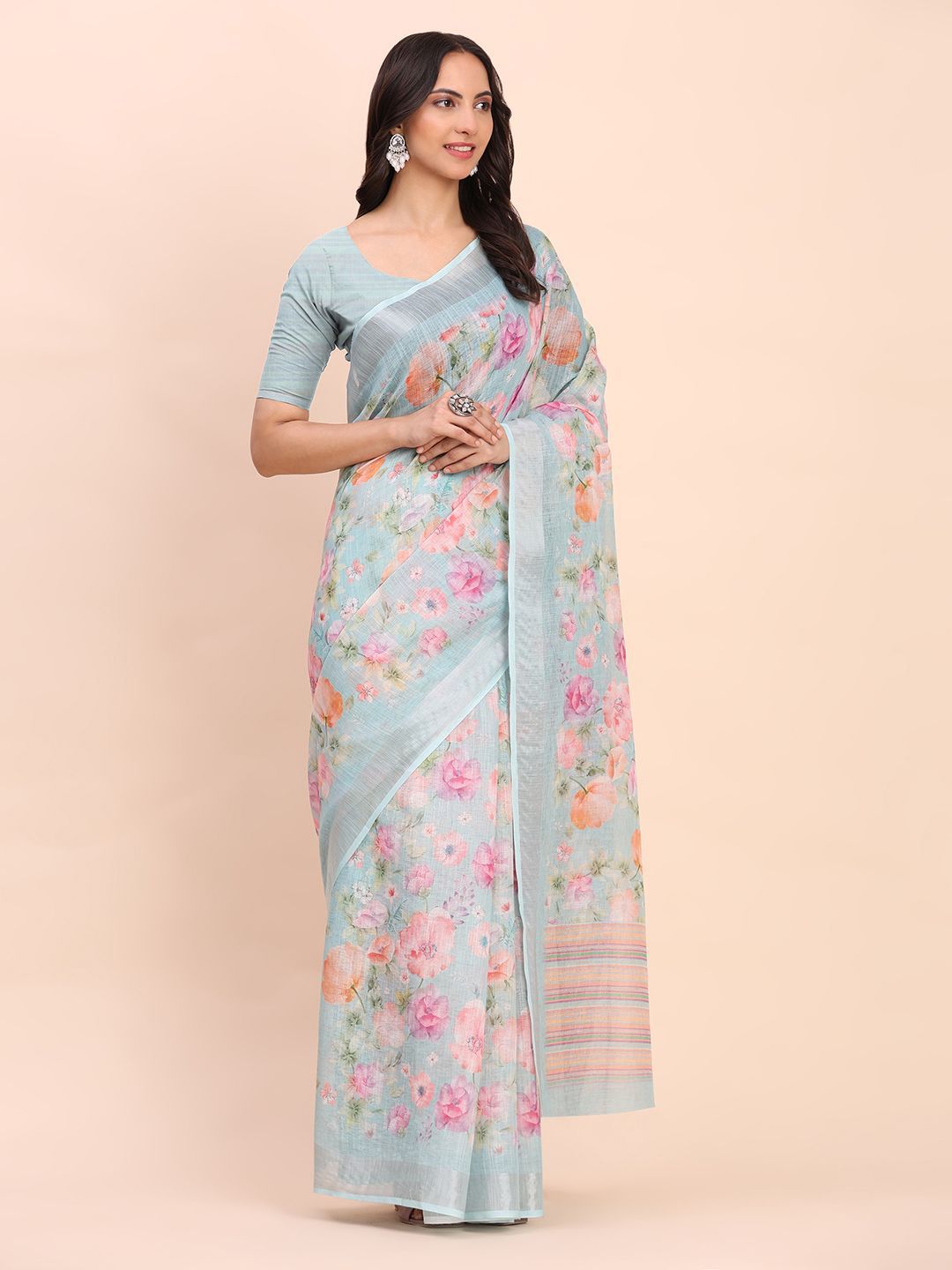 Astita Floral Printed Zari Saree-picture-38