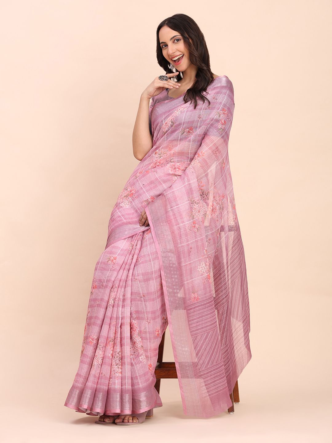 Astita Floral Printed Zari Saree-picture-34