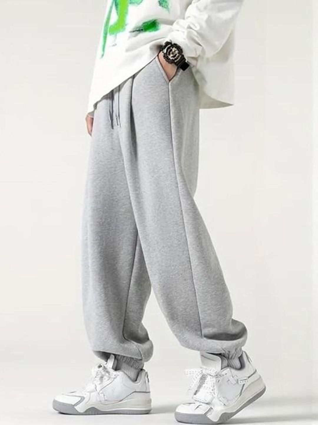 YOU FOREVER Men Cotton Baggy Mid Rise Track Pant-image-18