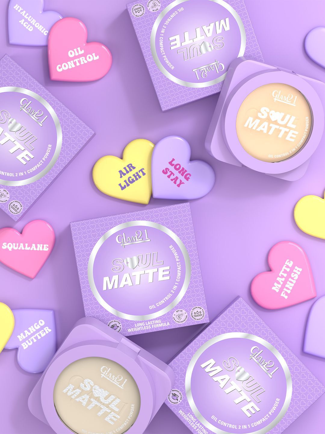 GLAM21 Soul Matte Compact Matte & Shimmer Compact With Hyaluronic Acid- Caramel Glow