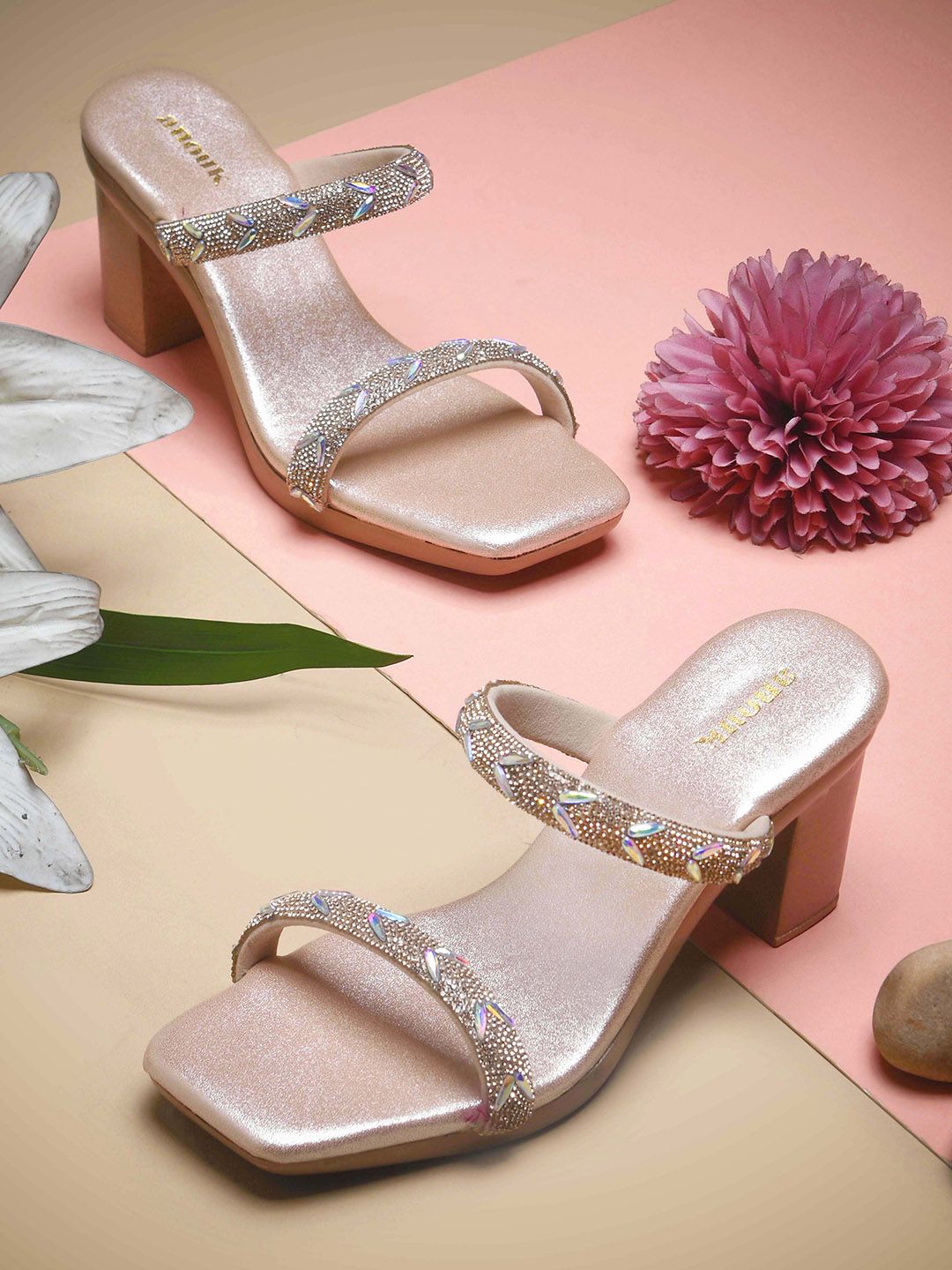 Anouk Women Embellished Block Heel Sandals with Western - Embellished-picture-58