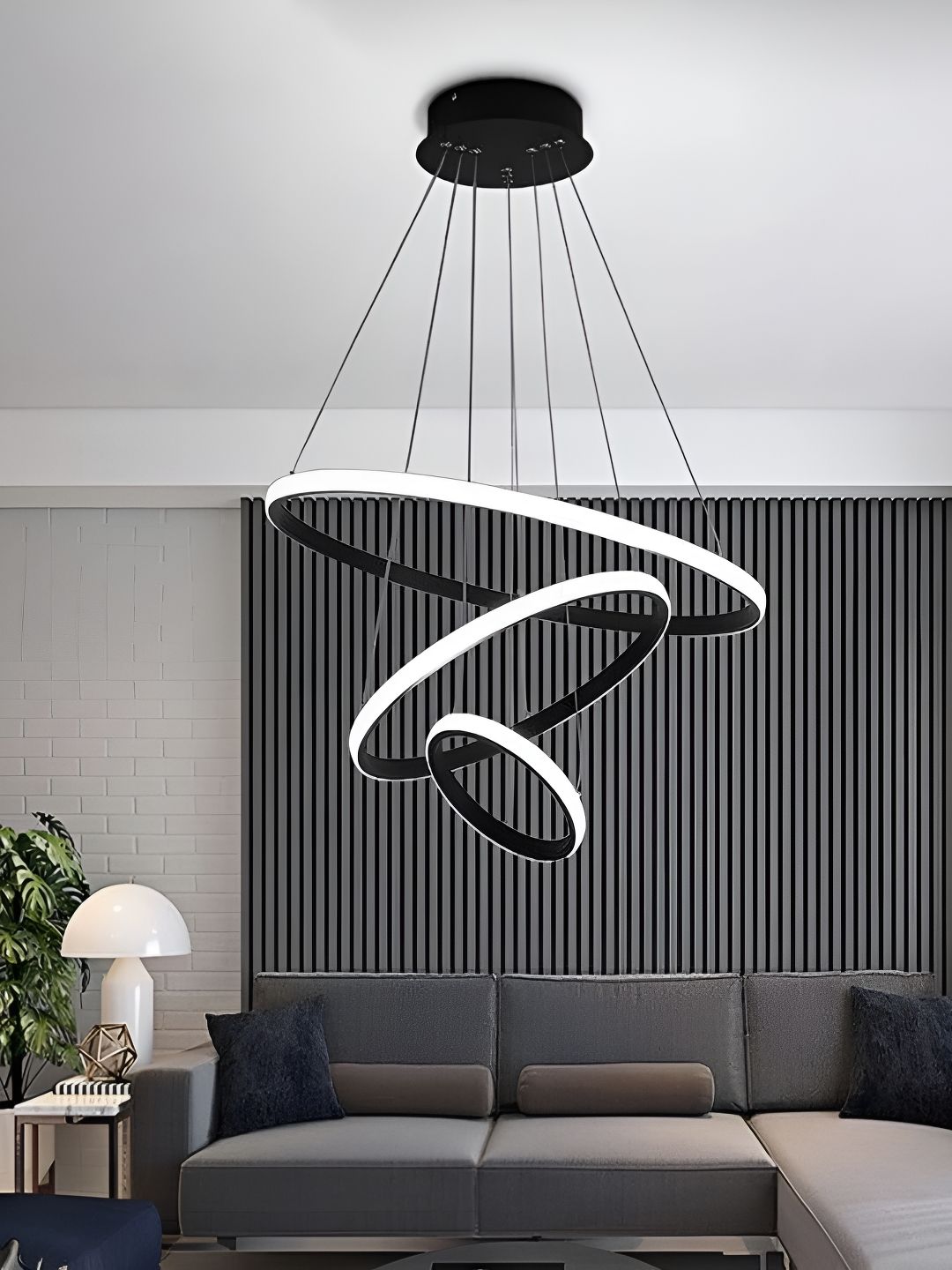 MFD HOME FURNISHING White & Black Quirky Ceiling Lamp-picture-34