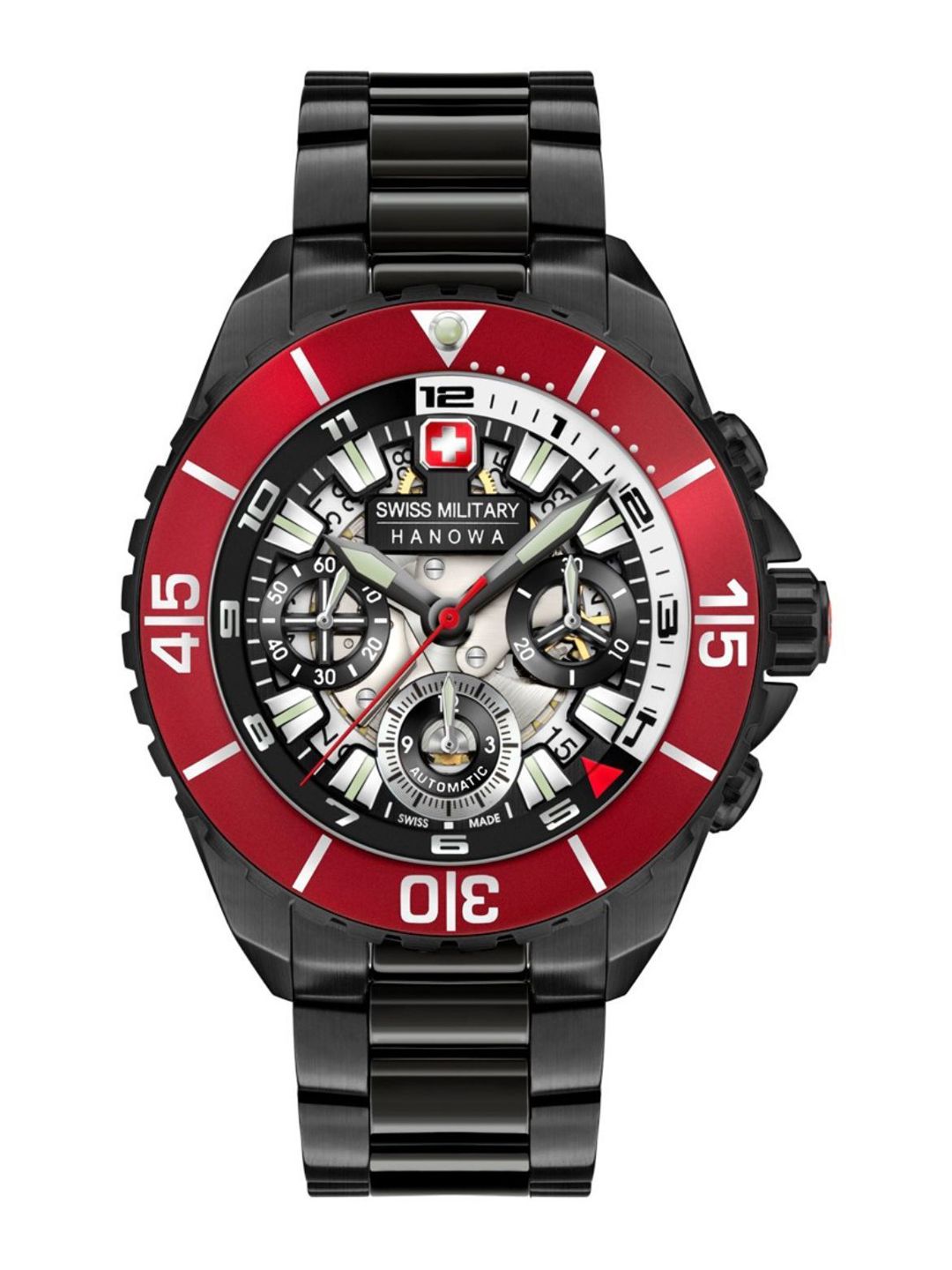 SWISS MILITARY HANOWA Men Printed Dial & Stainless Steel Bracelet Style Straps Analogue Chronograph Watch-picture-35