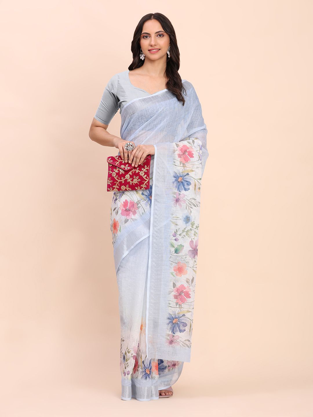 Astita Women Floral Printed Zari Saree-picture-31