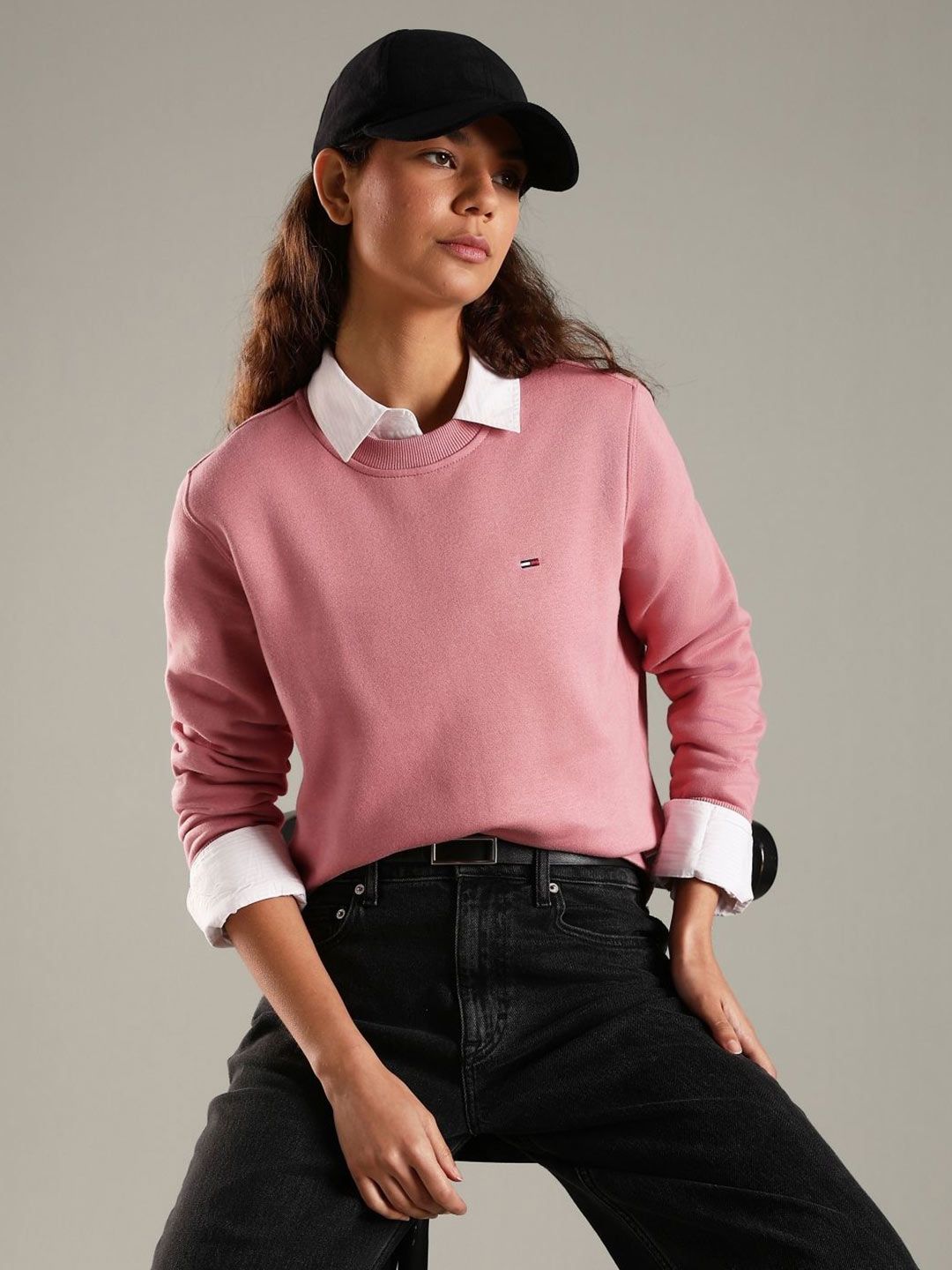 Tommy Hilfiger Women Regular Fit Round Neck Cotton Pullover-picture-30