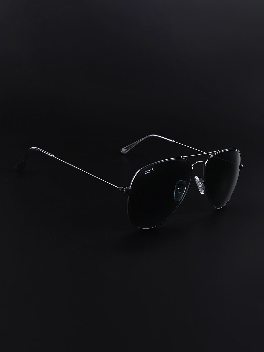 Irayz Unisex Black Lens & Silver-Toned Aviator Sunglasses with-picture-8
