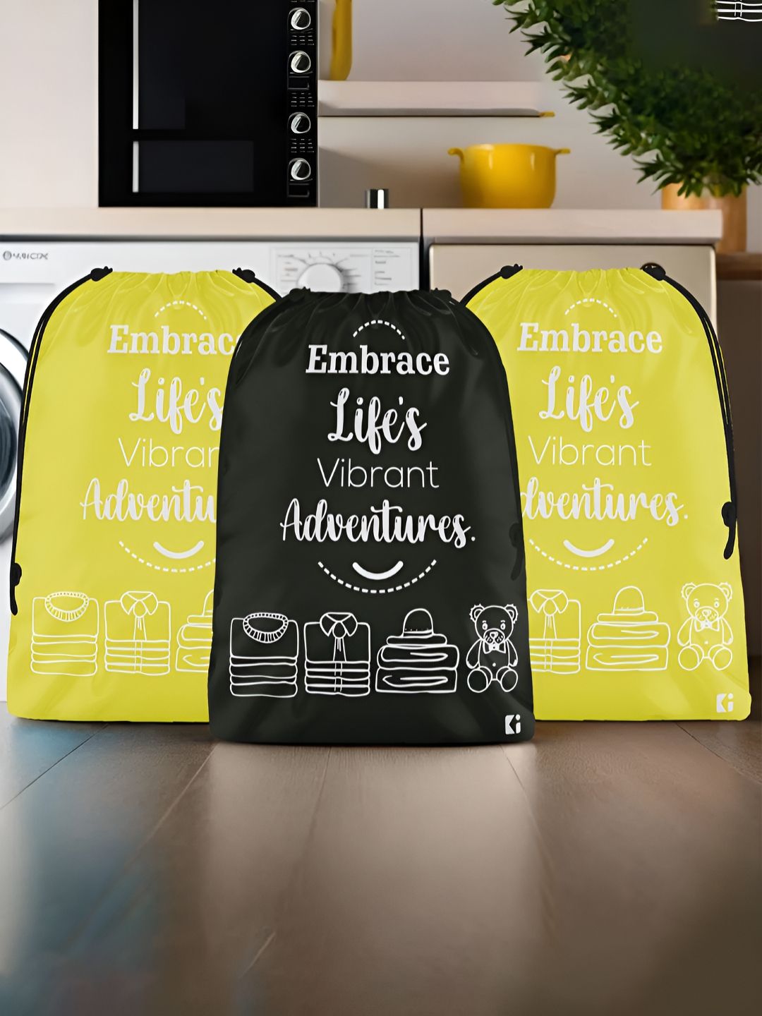 Aura Yellow Set of 3 Water Resistant Multi-Utility Organisers-picture-38