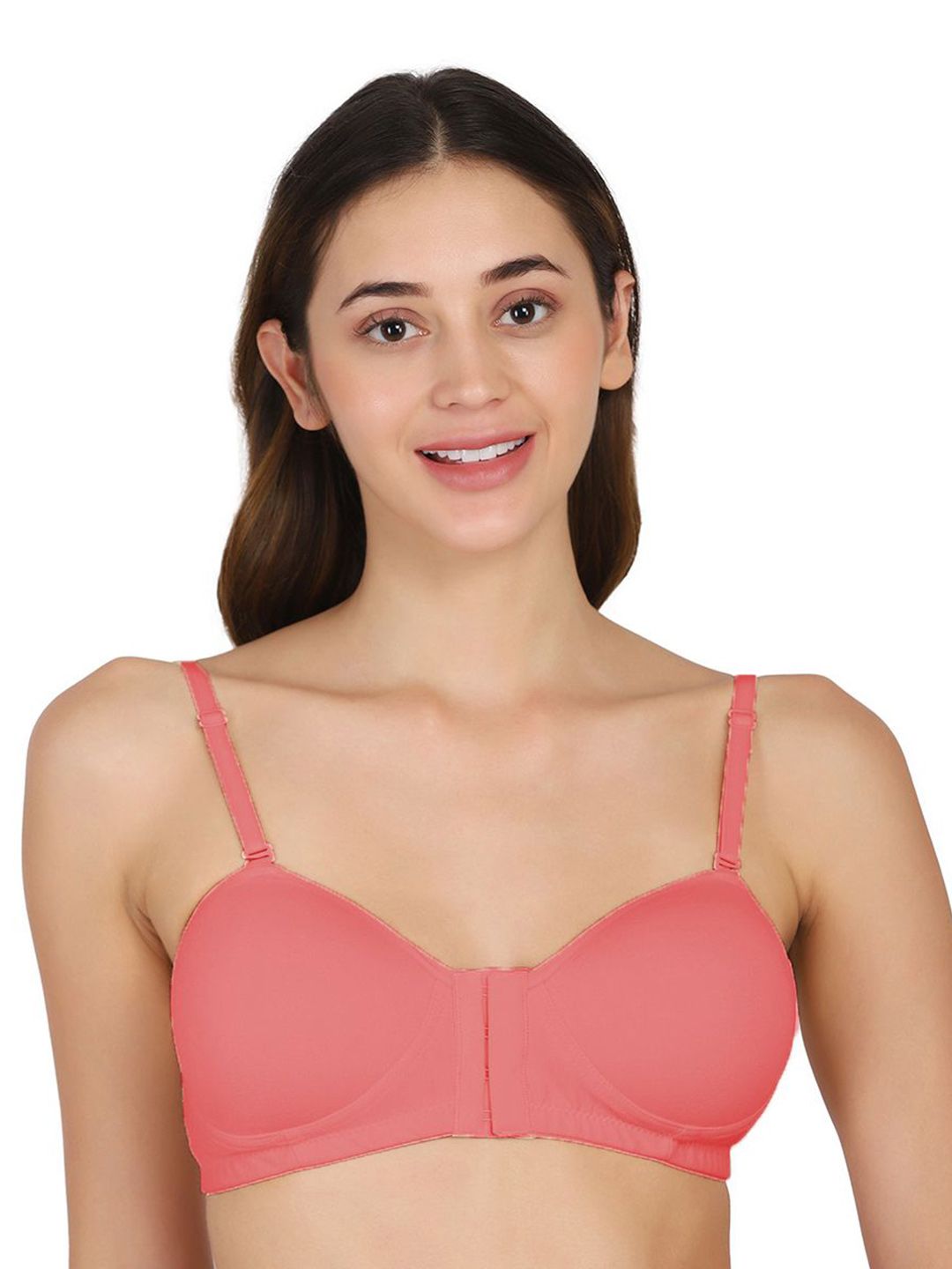 BODYSIZE Half Coverage Demi Cup with Twin Hooks and Adjuster Front Open Everyday Bra