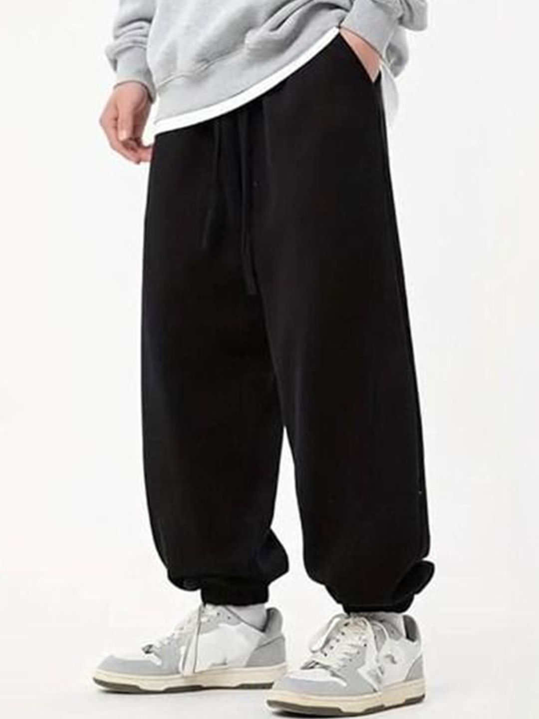 YOU FOREVER Men Cotton Baggy Mid Rise Joggers-picture-50