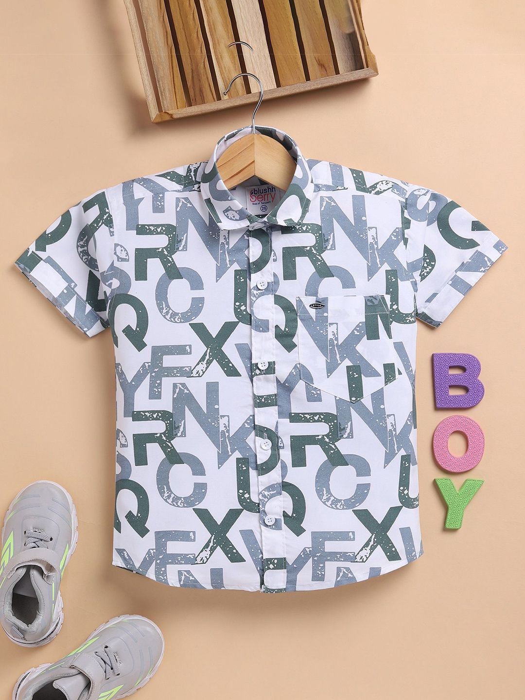 Toonyport Boys Typography Printed Spread Collar Cotton Casual Shirt-picture-23