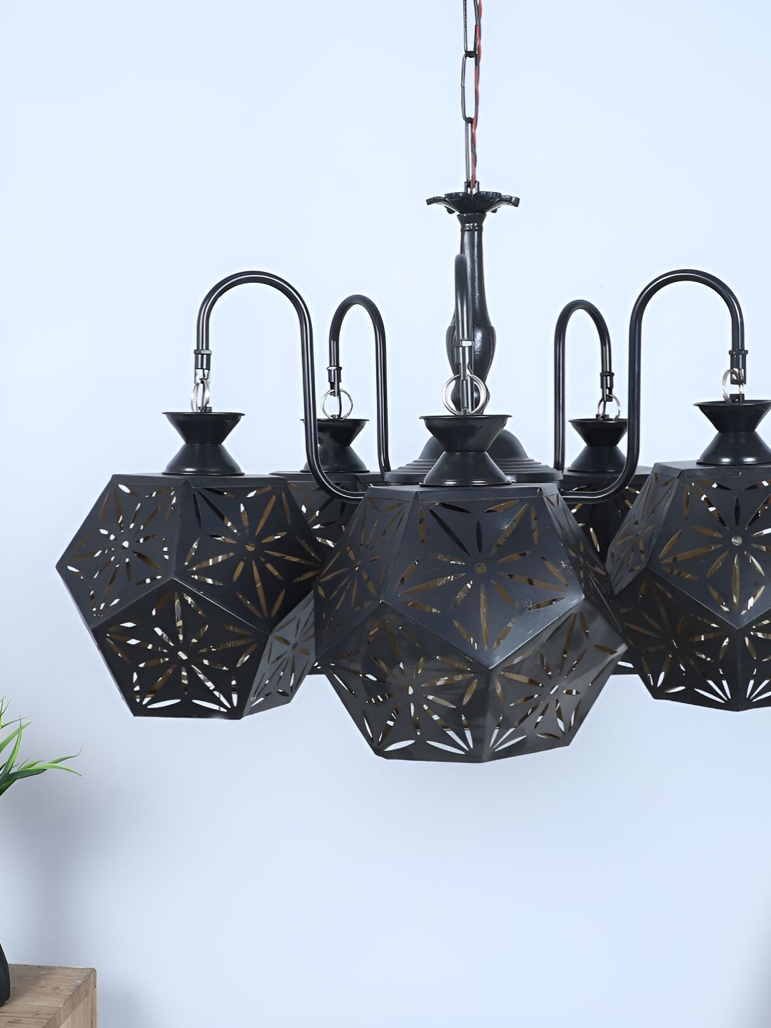 MFD HOME FURNISHING Black Textured Quirky Ceiling Lamp-picture-21
