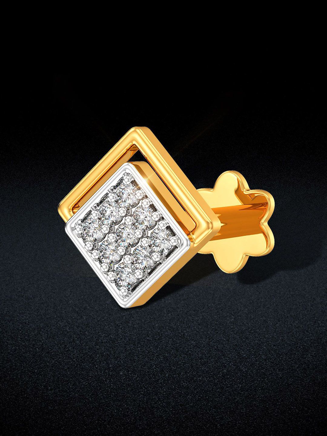 Joyalukkas Structured Sparkle Diamond Nosepin-0.37 gm-picture-6