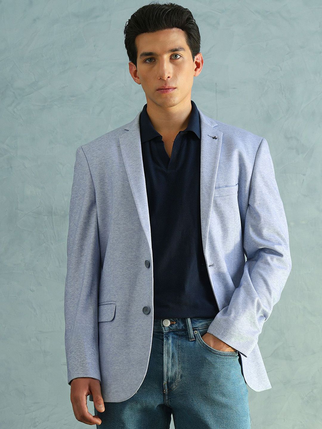 Arrow Self Design Slim-Fit Single Breasted Blazer-picture-31