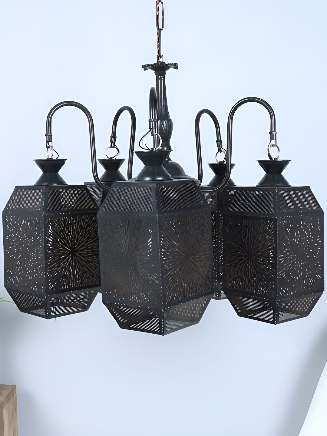 MFD HOME FURNISHING Black Textured Ceiling Lamp-picture-23