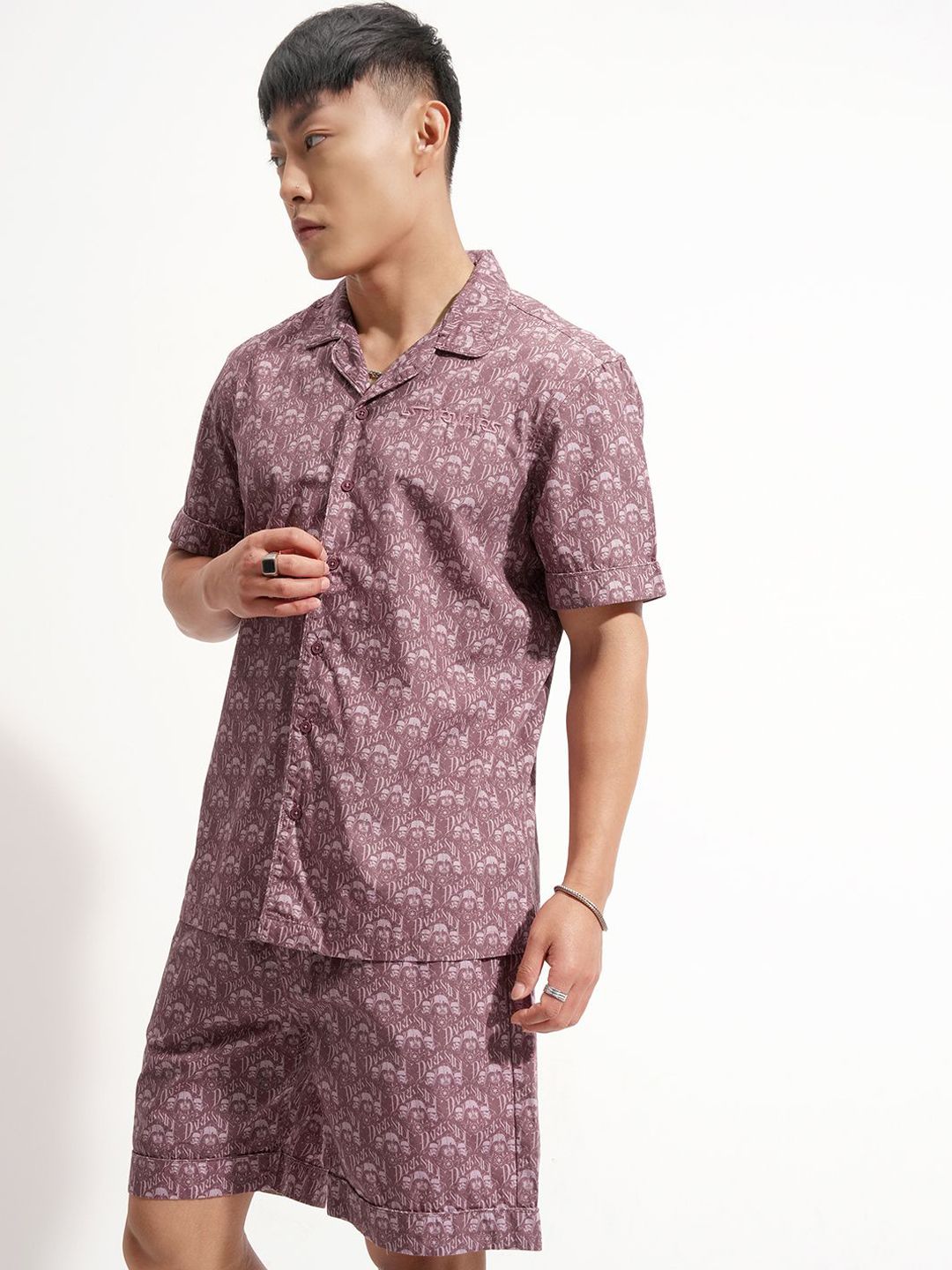 HIGHLANDER Men Printed Pure Cotton Night Suit-picture-21