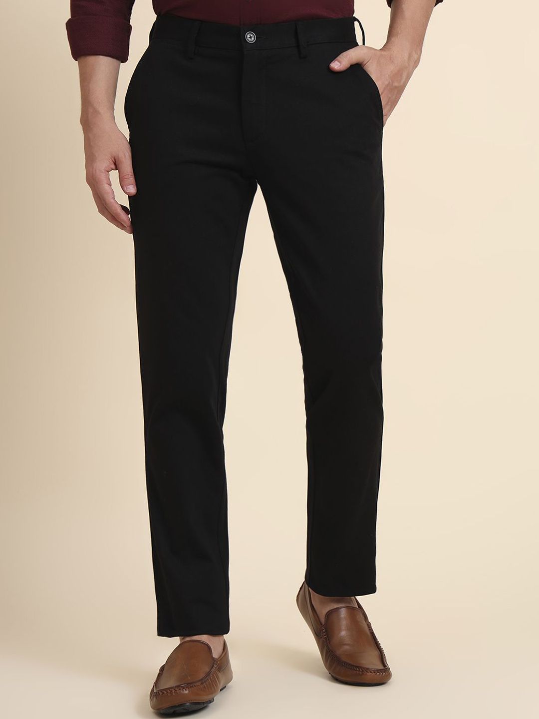 JADE BLUE Men Slim Fit Mid Rise Trousers-picture-38